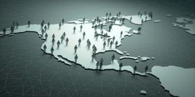 People icons on a map to represent regions